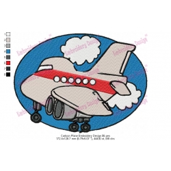 Cartoon Plane Embroidery Design 06